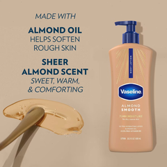 Vaseline Almond Smooth Lotion - 1ct/20.3 fl oz: Moisturizing, Whole Body Application, Contains Vitamin E, Pump Bottle