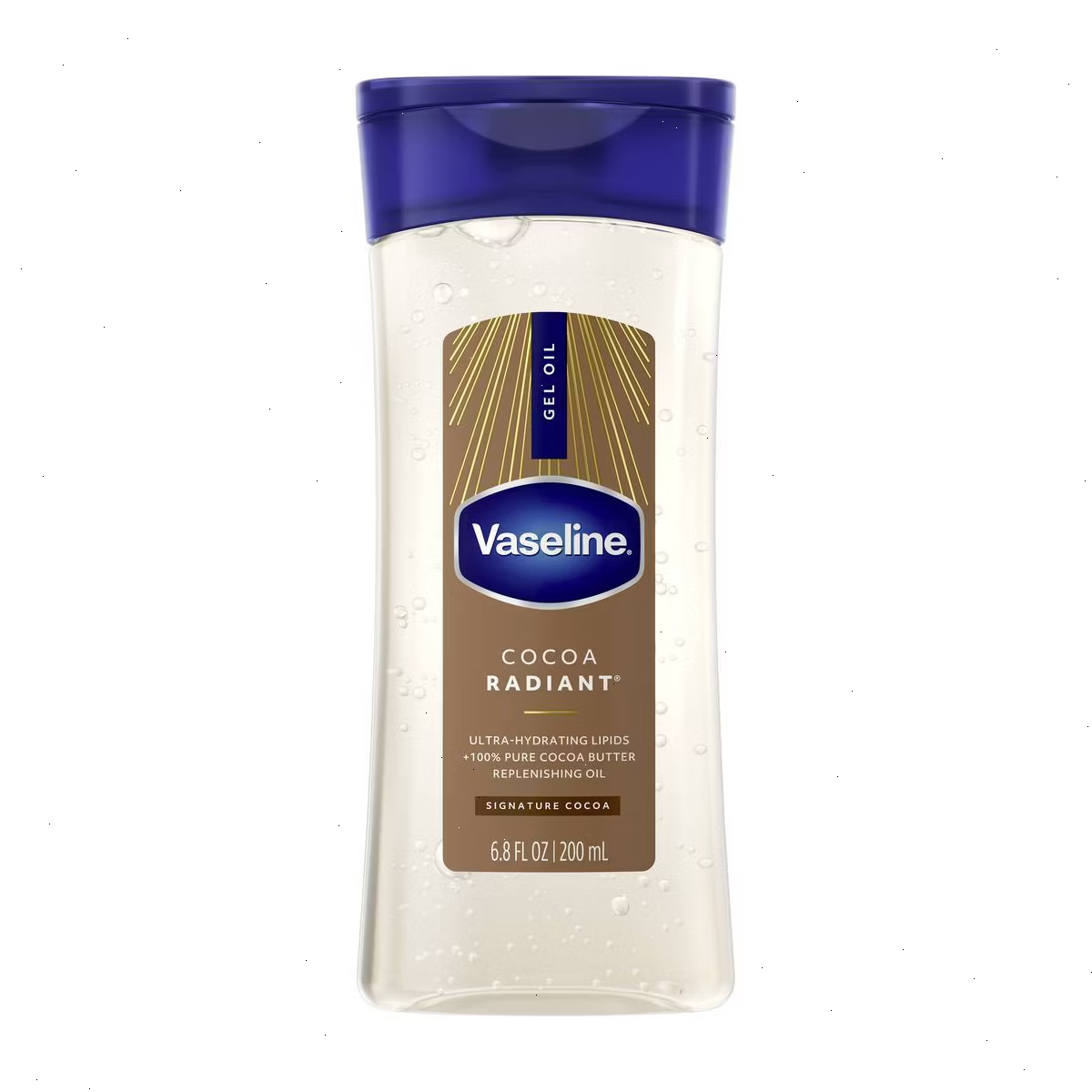 Vaseline Intensive Care Cocoa Radiant Body Gel Oil for Glowing Skin - Scented - 6.8 fl oz: Aluminum-Free, Dye-Free, Paraben-Free, Sulfate-Free