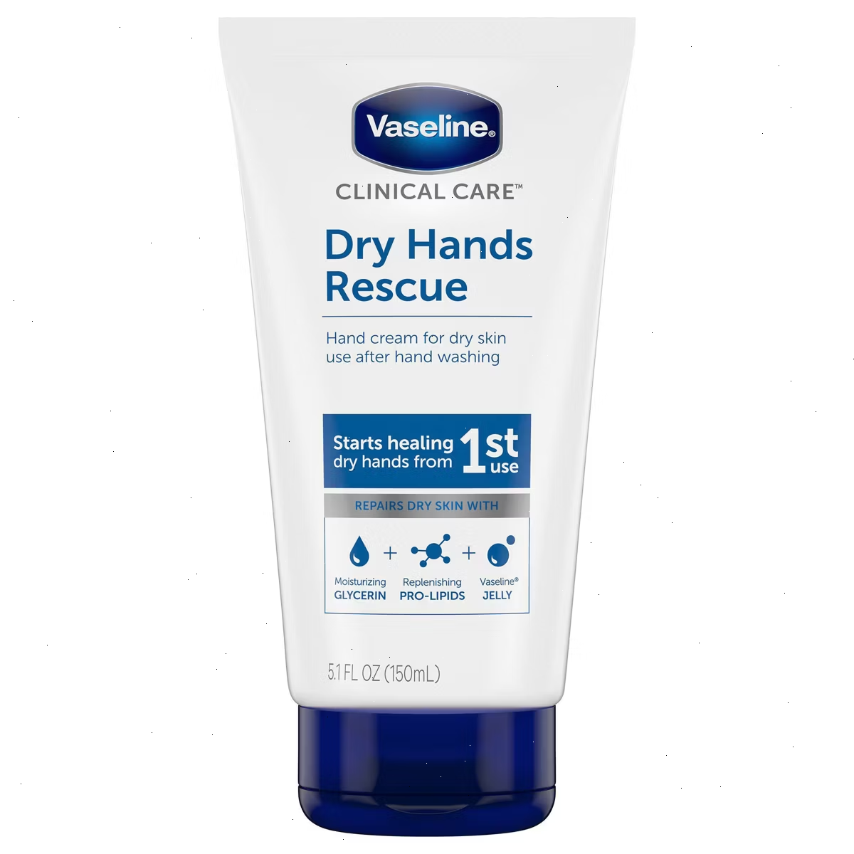 Vaseline Dry Hands Rescue Hand Lotion Unscented - 5.1 fl oz: Moisturizing, Deep Hydration, Paraben-Free, Sensitive Skin