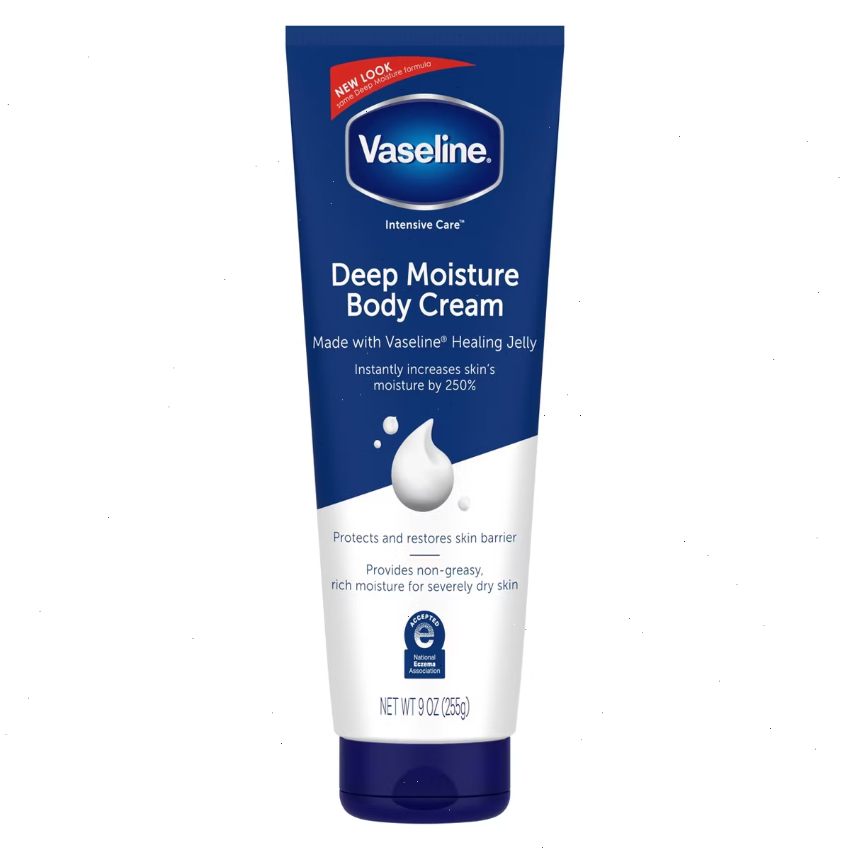 Vaseline Intensive Care Deep Moisture for Severely Dry Skin Body Cream Unscented - 9oz: Contains Vitamin E, Hypoallergenic, Noncomedogenic, Tube