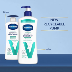Vaseline Intensive Care 48-Hour Moisture Hypoallergenic Sensitive Skin Relief Pump Body Lotion Unscented - 20.3 fl oz
